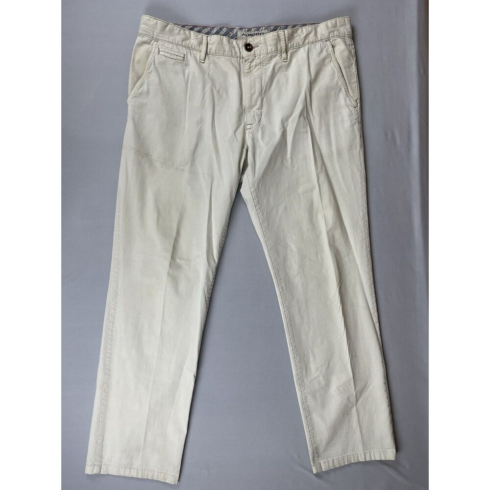 Alberto George Pima Cotton Modern Fit Pants Men's W36/L34 Beige Basic Normcore